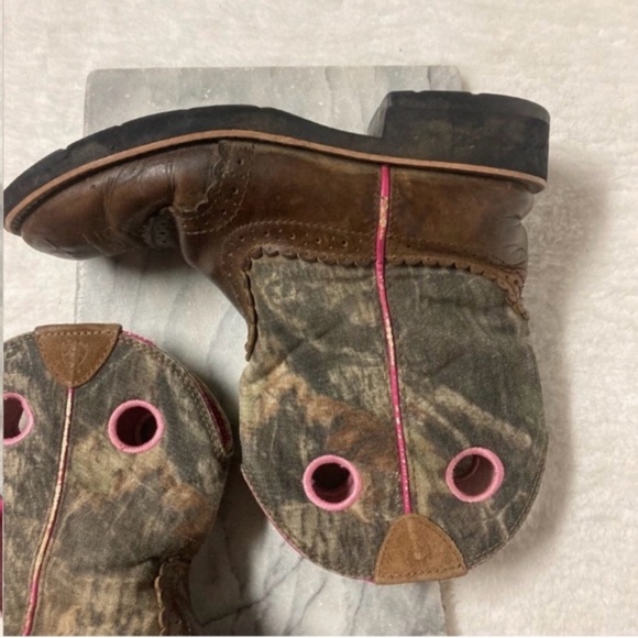 Ariat Fatbaby Cowboy Cowgirl Boots Calf Height Brown Pink Western Size 7.5 - Picture 7 of 12